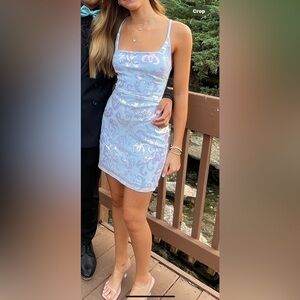 Elegant Blue Mini Dress